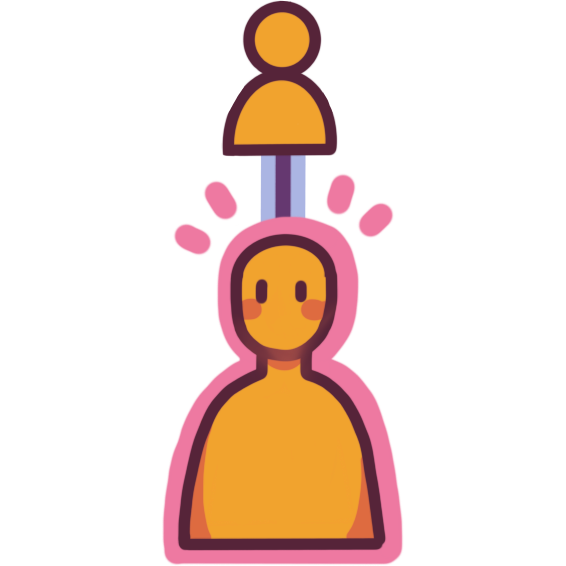  Parent and child are linked, and the child is outlined in pink